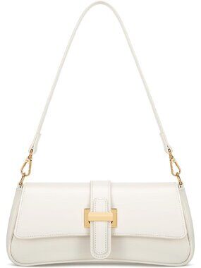 〽️Women's Off White Small Hobo Vegan Leather Retro Zipper Clutch Crossbody Bags